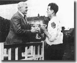 John Charles receives the Army Cup in 1952