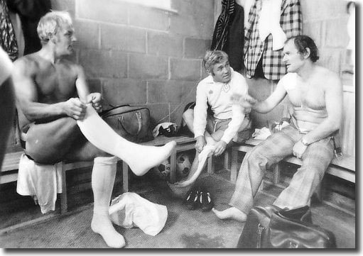 Old timers John Charles, Bobby Collins and George Meek prepare for a friendly between ex-Leeds and ex-Italian players