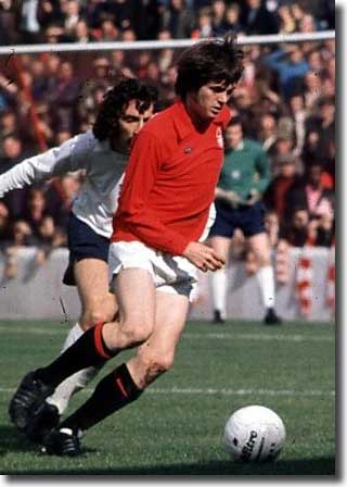 Duncan McKenzie in action for Forest a couple of years later - the striker was one of a number of youngsters in the Nottingham side at Elland Road