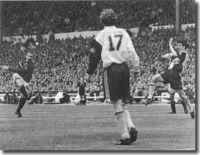 Another crucial goal as a volley from the edge of the Liverpool box wins the 1996 Cup final and the Double