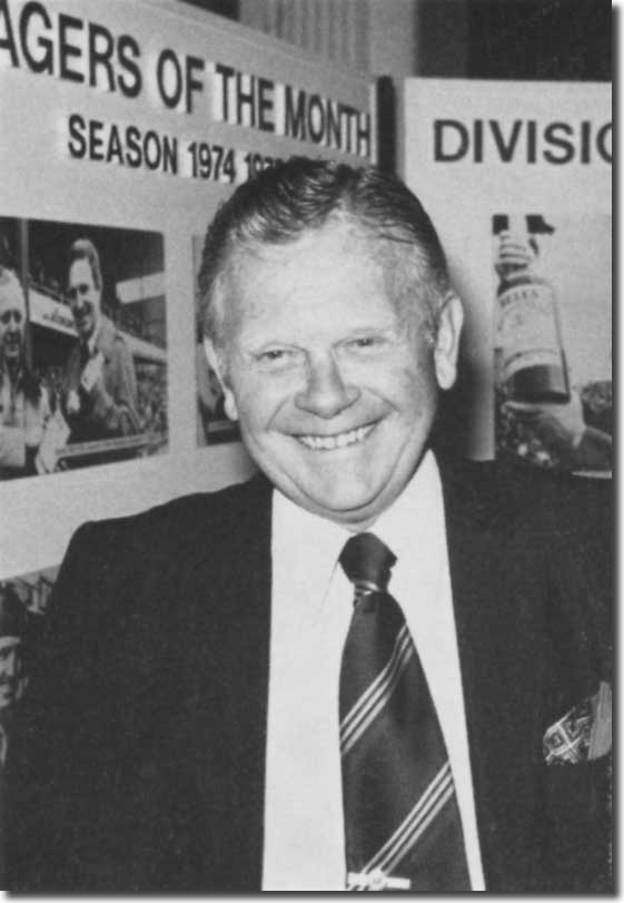 Hardaker at the Manager of the Year awards ceremony in 1975