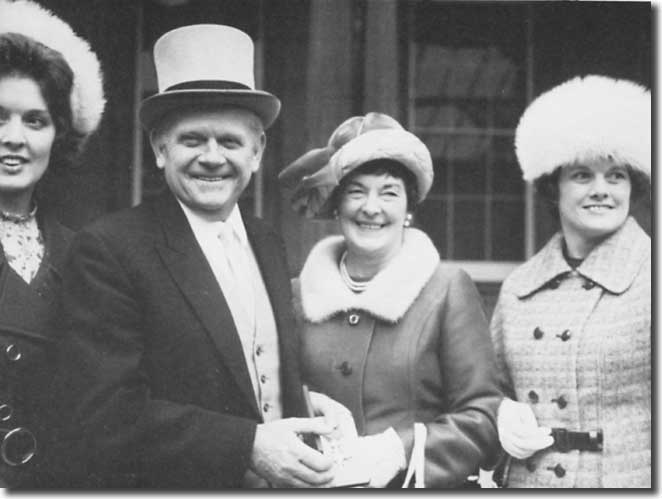 Alan Hardaker at Buckingham Palace after receiving the OBE in November 1971 with wife Irene and daughters Lesley and Jennifer