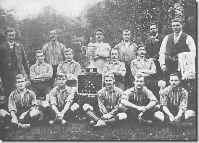 Crook Town with the Amateur Cup in 1901 - Alf Harwood is on the far right of the front row