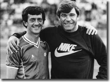 Terry Hibbitt teams up with old pal SuperMac for their joint benefit game in 1984