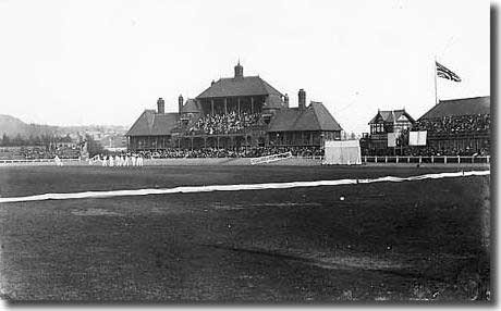 The Hunslet cricket ground in the 1900s. The site was purchased by the Leeds Cricket, Football and Athletic Club and the pavilion was built in 1889