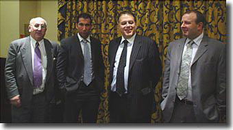 The new Leeds United board as they take over on 19 March 2004 - Melvyn Levi, Simon Morris, Gerald Krasner and David Richmond