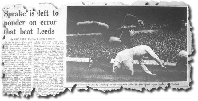 The Guardian of 29 April 1968 features the weekend's Cup semi final between Everton and Leeds - Gordon West is pictured foiling Mick Jones