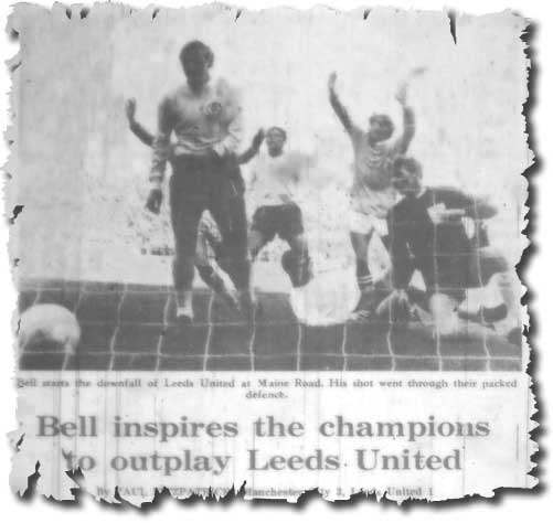 The Guardian of 30 September 1968 features Leeds' defeat at Manchester City two days previously