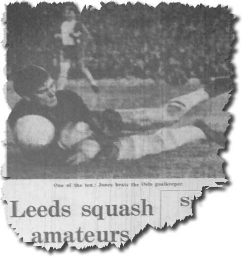 The Guardian of 18 September 1969 features United's thrashing of Lyn Oslo the previous day with keeper Olsen being beaten by one of Jones' three goals