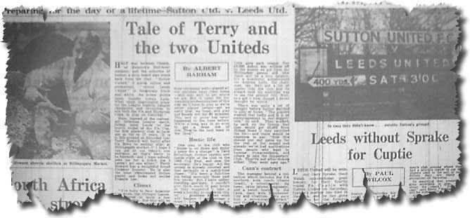 The Guardian of 23 January 1970 features the following day's Cup clash between Sutton and Leeds