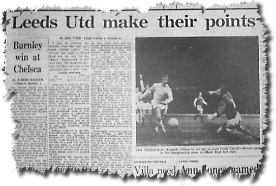 The Guardian of 27 April 1971 features the previous evening's vital League clash between Leeds and Arsenal
