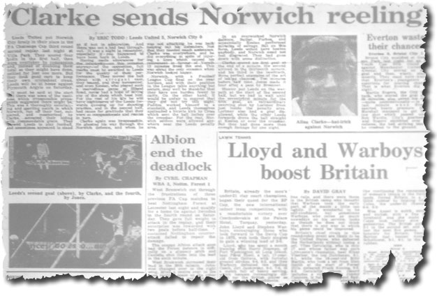 The Guardian of 30 January 1973 carries the report of the previous evening's Cup annihilation