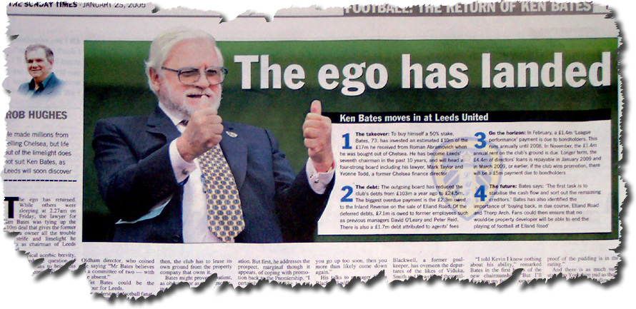 Sunday Times 23 January 2005 - Ken Bates moves in at Leeds United