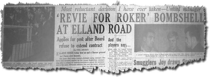 The Yorkshire Evening Post of 16 September 1964 carries the Revie for Roker bombshell