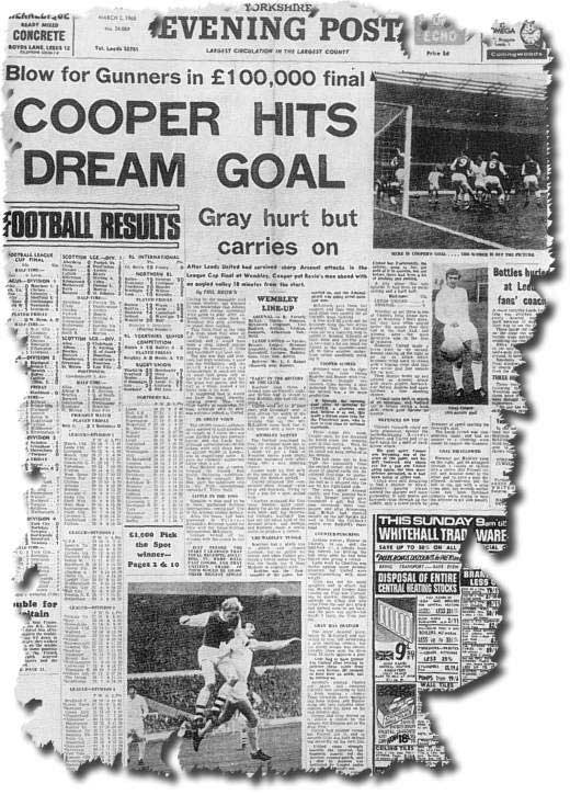 The Yorkshire Evening Post of 2 March 1968 carries the early news of the League Cup final