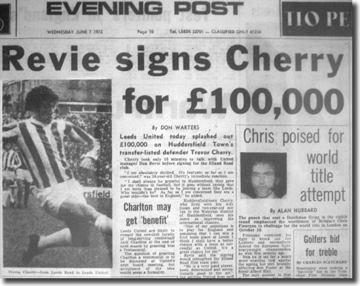 The Yorkshire Evening Post of 7 June 1972 features United's signing of Trevor Cherry