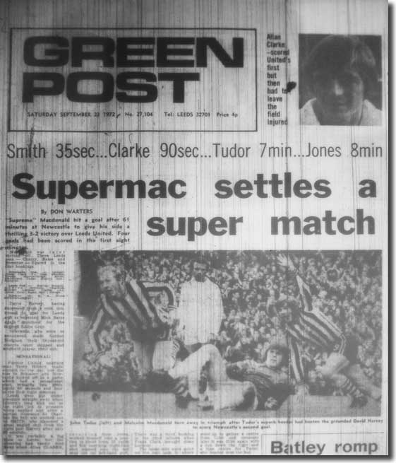 The Yorkshire Evening Post of 23 September 1972 carries the news of an extraordinary game