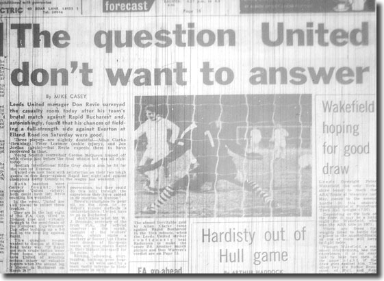 The Yorkshire Evening Post of 8 March 1973 reports United's win the previous evening and shows Allan Clarke making it 2-0