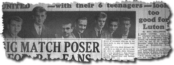 The United teenagers were the talk of the country - here the Yorkshire Evening Post pictures Bremner, Sprake, Reaney, Don Revie, Addy, Hunter and Johnson