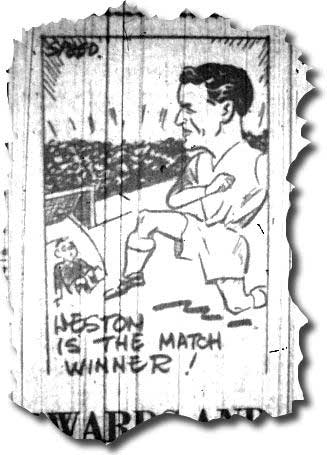 Yorkshire Evening Post 17 December 1962 - cartoon of Don Weston following his debut day hat trick against Stoke City