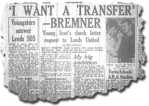 The Yorkshire Evening Post - 3 February 1963 - Billy Bremner asks for a transfer