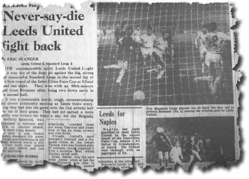 The Yorkshire Post of 24 October 1968 carries the story of United's triumph against Standard Liege