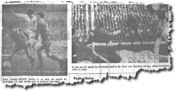The Yorkshire Post of 29 April 1969 carries pictures from United's vital draw at Anfield