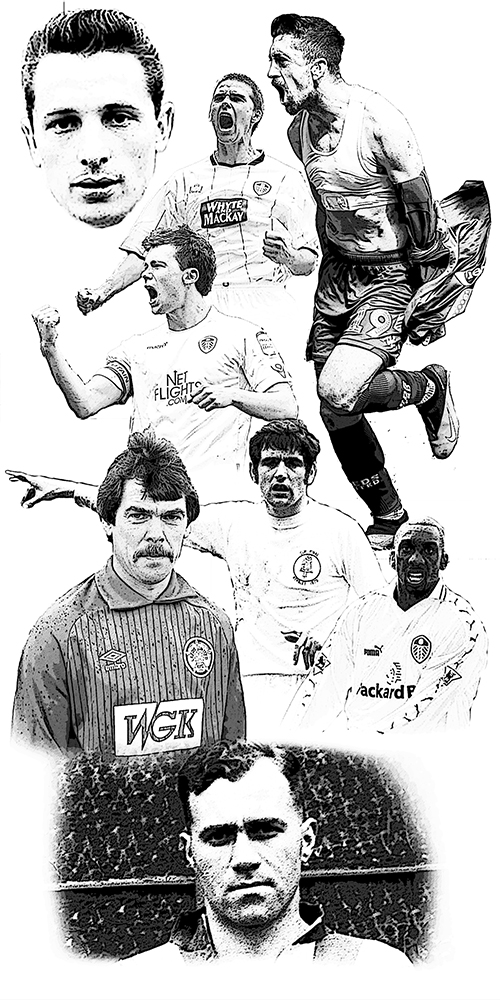 Grenville Hair, David Healy, Pablo Hernandez, Jonny Howson, David Harvey, Norman Hunter, Jimmy Floyd Hasselbaink, Ernie Hart