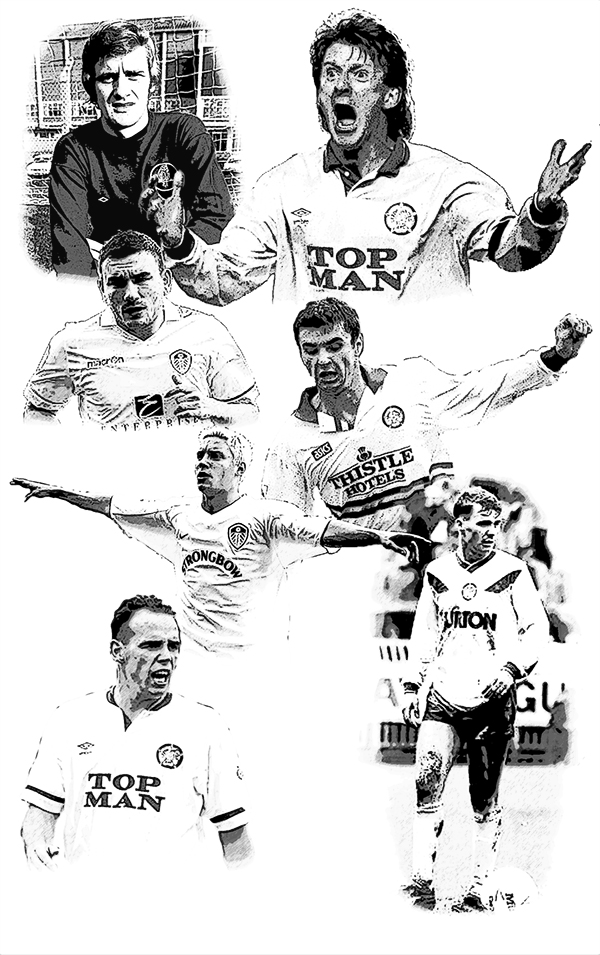 Gary Sprake, Gordon Strachan, Rob Snodgrass, Gary Speed, Alan Smith, John Sheridan, Mel Sterland