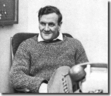 Don Revie in relaxed mood at his Elland Road desk