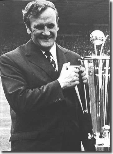 Don Revie with the Manager of the Year Trophy he won on several occasions