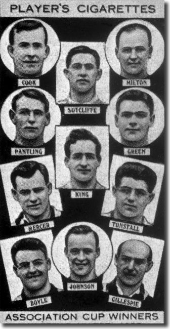 The Sheffield United side that beat Cardiff to win the FA Cup on 25 April 1925 - goalkeeper Charlie Sutcliffe is middle top and Billy Gillespie is bototm right