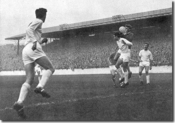 Gary Sprake gathers the ball during the 1-1 draw with Preston at Elland Road in November. Hunter, Bell and Goodwin offer the sort of protection which was on hand all season 